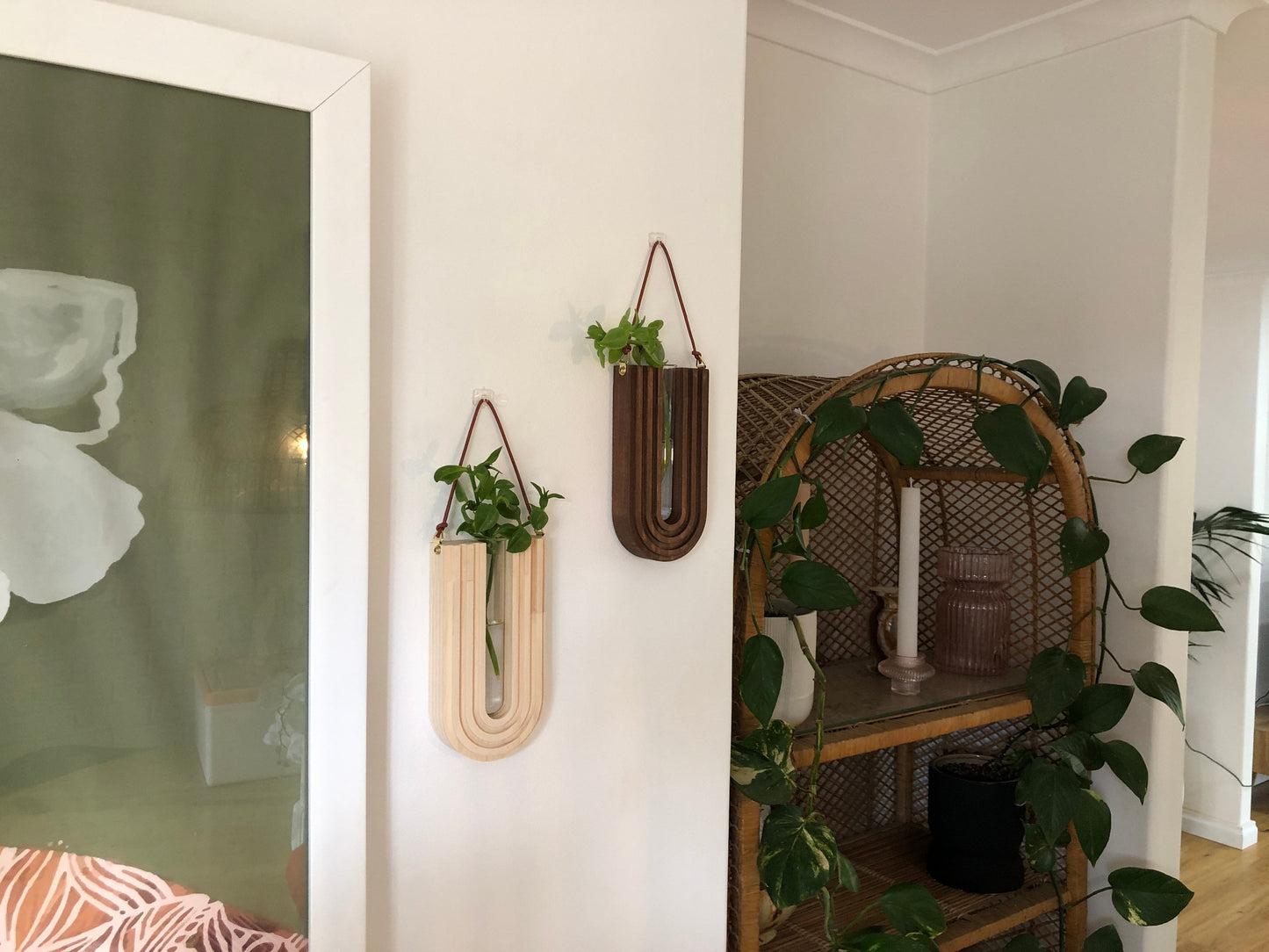 Wall Decor - Plant Propagation Station - Wooden Vase - Hanging Planter - Wall Planter Indoor - Gifts For Her - Gifts For Nature Lovers
