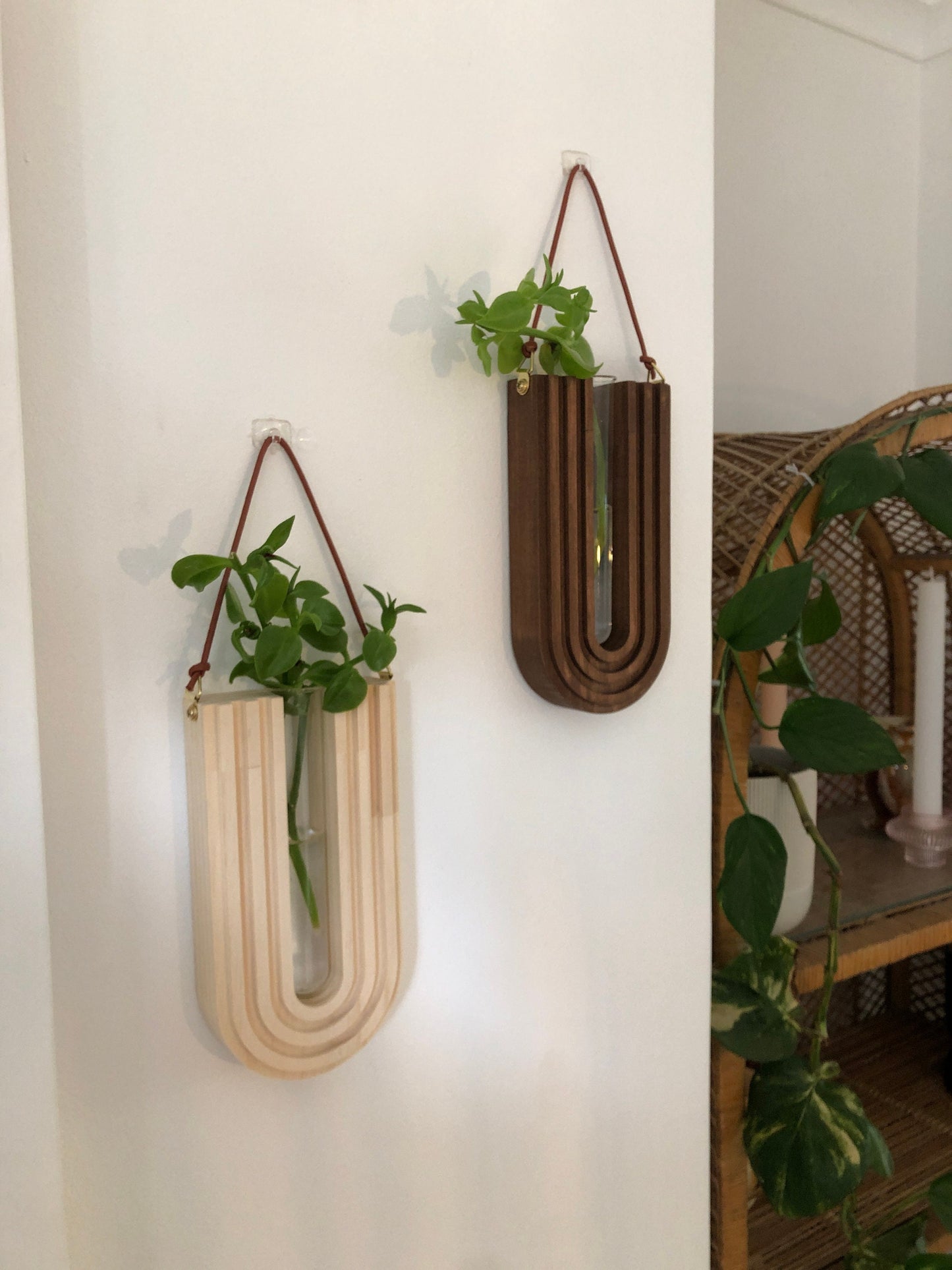 Wall Decor - Plant Propagation Station - Wooden Vase - Hanging Planter - Wall Planter Indoor - Gifts For Her - Gifts For Nature Lovers