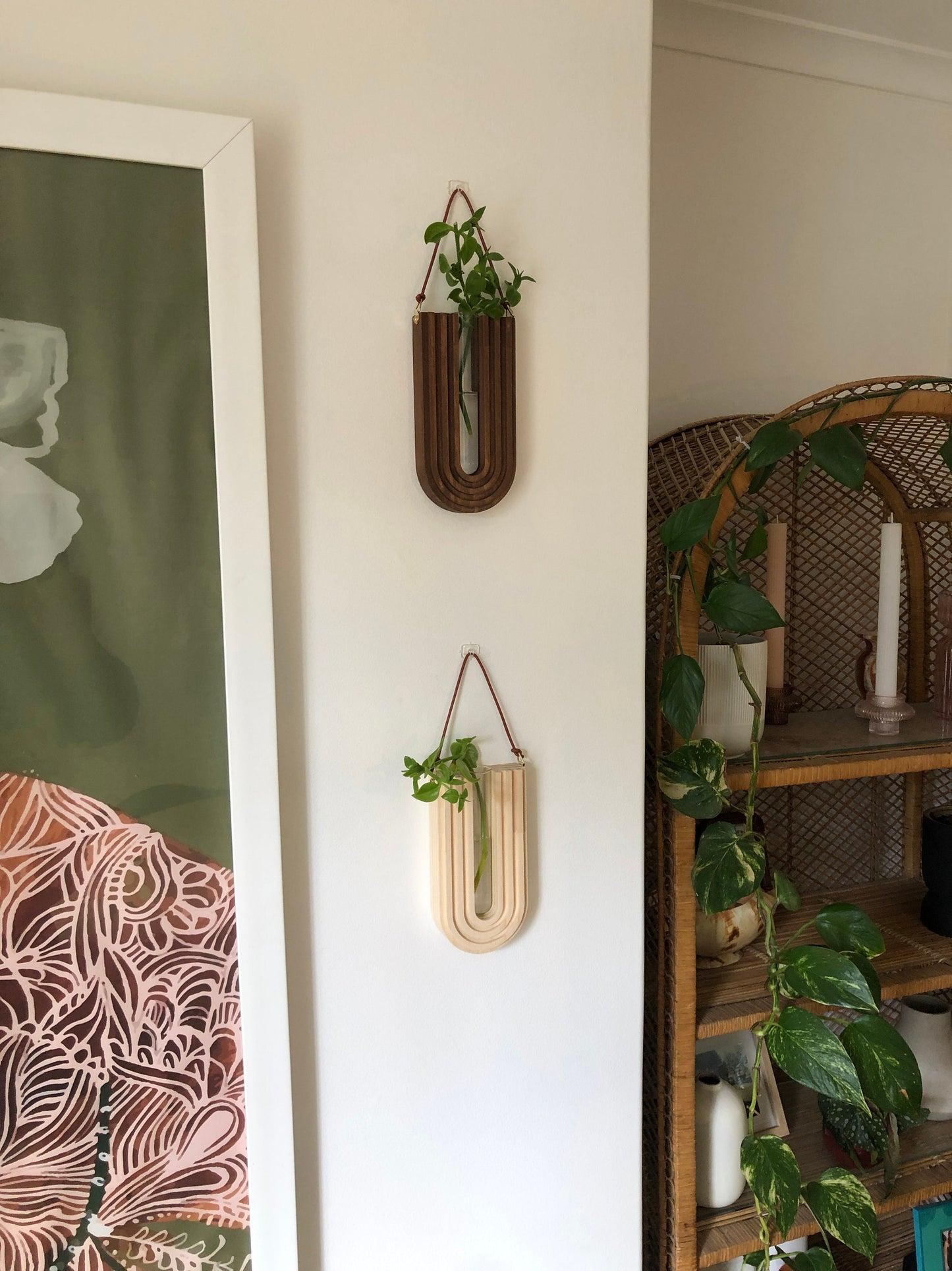 Wall Decor - Plant Propagation Station - Wooden Vase - Hanging Planter - Wall Planter Indoor - Gifts For Her - Gifts For Nature Lovers