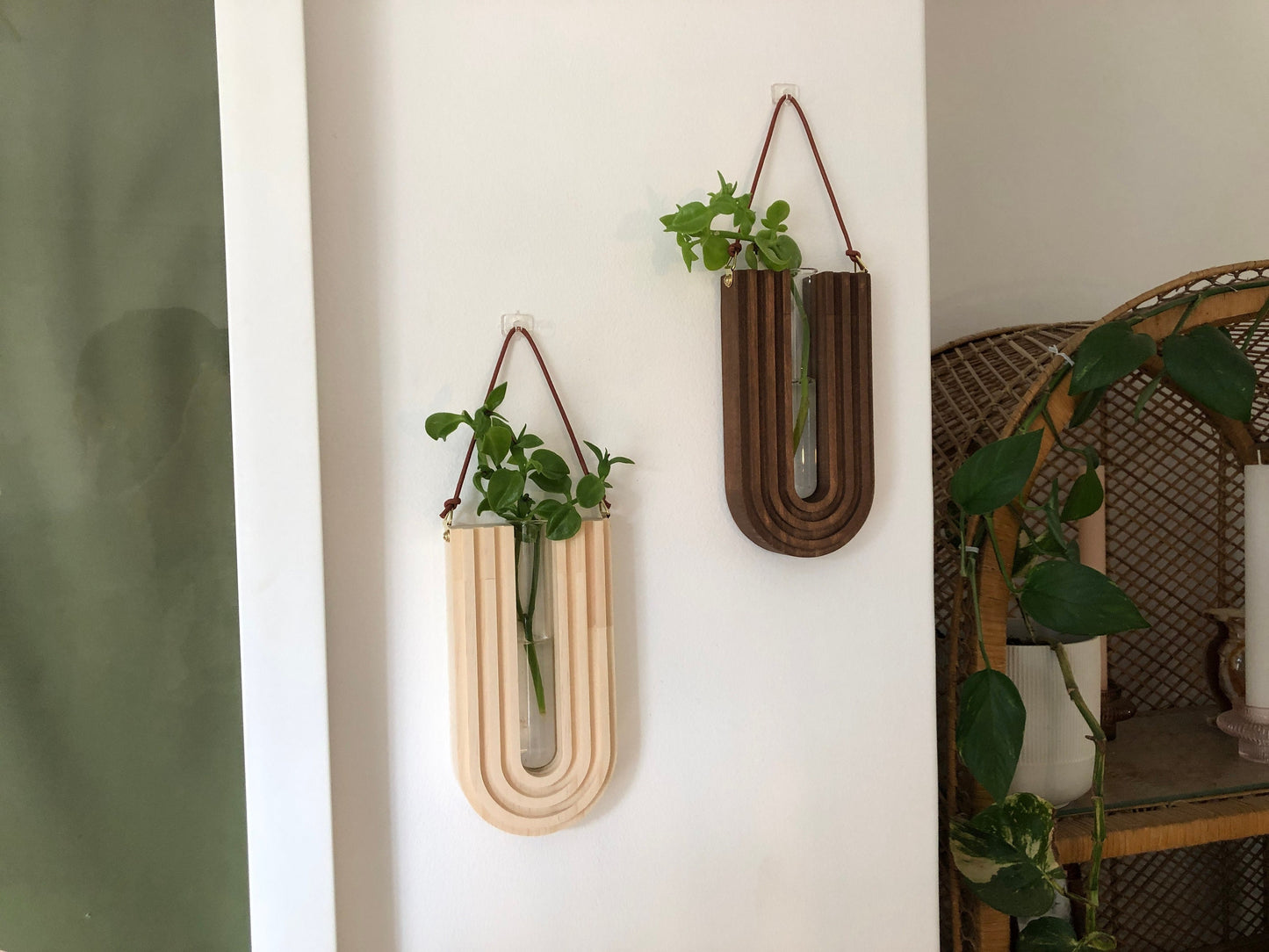 Wall Decor - Plant Propagation Station - Wooden Vase - Hanging Planter - Wall Planter Indoor - Gifts For Her - Gifts For Nature Lovers