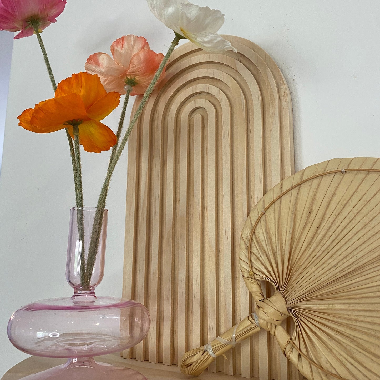 Timeless Elegance: Arched Wood Wall Shelf in Mid-Century Modern Style - Explore Single and Double Options