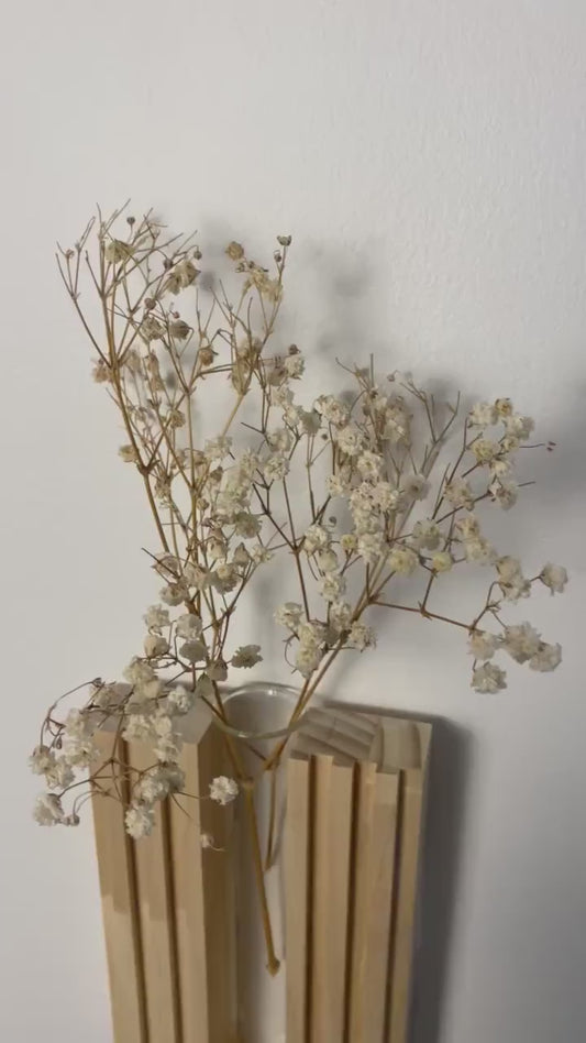 Mid-Century Modern Wooden Wall Planter - Indoor Propagation Station Wall Vase - Hanging Wall Decor for Plants