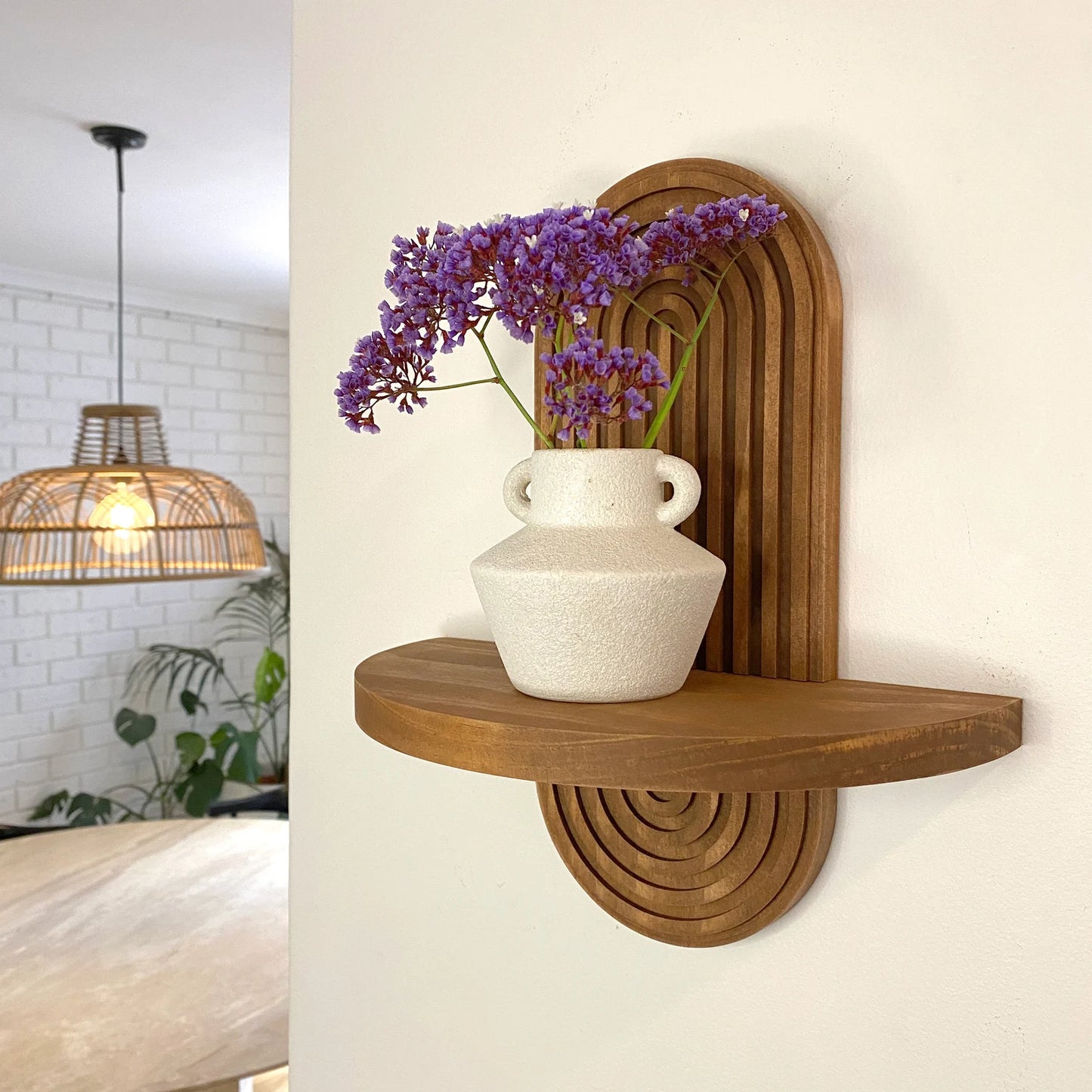 Mid-Century Modern Arched Floating Shelf - Single & Double Sizes
