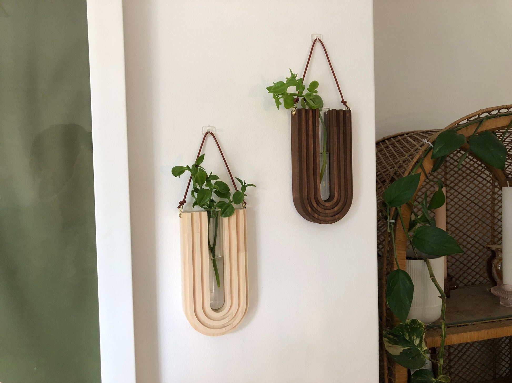 Wall Decor - Plant Propagation Station - Wooden Vase - Hanging Planter - Wall Planter Indoor - Gifts For Her - Gifts For Nature Lovers