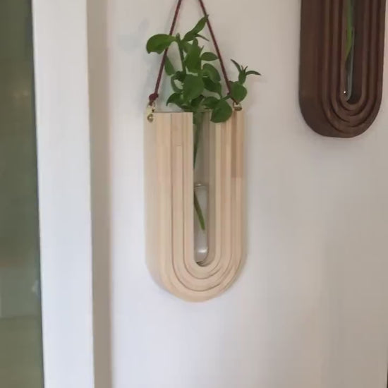 Wall Decor - Plant Propagation Station - Wooden Vase - Hanging Planter - Wall Planter Indoor -  Gifts For Her - Gifts For Nature Lovers