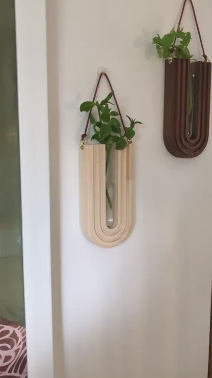 Wall Decor - Plant Propagation Station - Wooden Vase - Hanging Planter - Wall Planter Indoor -  Gifts For Her - Gifts For Nature Lovers